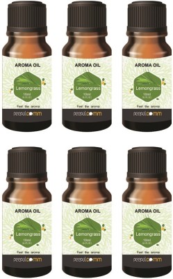 PeepalComm High Scented Aroma Oil Lemon Grass Fragrance Set Of 6 For Freshener (Each 10ml) Aroma Oil, Refill, Diffuser(60 ml)