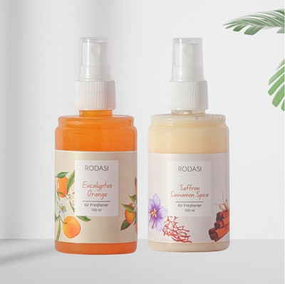 RODASI EUCALYPTUS ORANGE SAFFRON CINNAMON Car Freshener Spray RODASSSS_FEOSC100ML(2 x 100 ml)