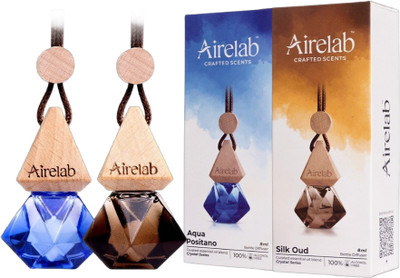 Airelab Aqua Positano, Silk Oud Car Freshener Diffuser Aqua Positano, Silk Oud(2 x 8 ml)