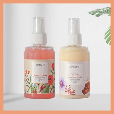 RODASI BOMB AND BLOOM SAFFRON CINNAMON Car Freshener Spray FK_New_10011209-FBBSC100ML(2 x 100 ml)