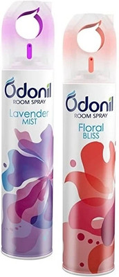Odonil Spray (Pack of 2) Floral Bliss, Lavender Mist-220ml each Spray New-Spray(2 x 220 ml)