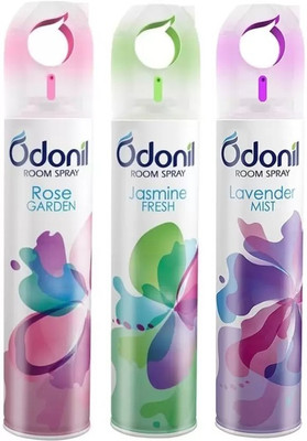 Odonil Jasmine, Rose, Lavender Car Freshener Blocks Room Freshner (Rose + Jasmine + Lavender) Combo Room Spray (3 x 150 ml)(3 x 150 ml)
