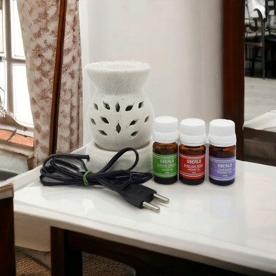 oberlo rose,lemongrass,lavendar Diffuser Set cermic Electric Diffuser Rose,Lemongrass,Lavender Scented ceramic Pot with 30ml oil(2 x 0.5 Units)