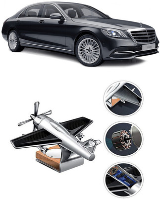 YUNEIK Car Solar Air Freshner Automatic Rotating Diffuser YK_SILVER-SINGLE-FAN-412(100 g)