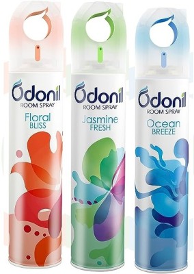 Odonil Room Spray, Air Freshner Ocean Breeze & Jasmine Fresh & Floral Bliss Spray(3 x 220 ml)