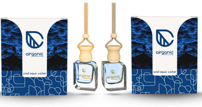 Airganic Aroma Swing Combo Offer : Cool Aqua pack of 2 Car Freshener Diffuser Package Contains: 2 Unit of Swing � Cool Aqua - 10 ml |Aroma with Essential Oils in Glass Bottle with Wooden Diffuser Lid | Luxury Car Freshener | Air Perfume for Car Dashboard/interior/Accessories(2 x 10 ml)