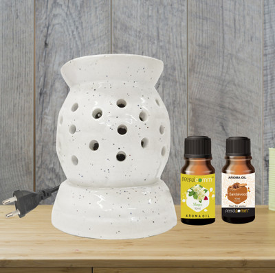 PeepalComm multi fragrance Diffuser Set Ceramic Electric Aroma Oil Diffuser, Night Lamp With Ele Dot Diff ( Mog+Sand 10ml)(3 x 6.67 ml) PeepalComm multi fragrance Diffuser Set Ceramic Electric Aroma Oil Diffuser, Night Lamp With Ele Dot Diff ( Mog+Sand 10ml)(3 x 6.67 ml)