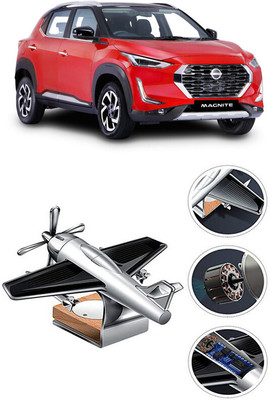 YUNEIK Car Solar Air Freshner Automatic Rotating Diffuser YK_SILVER-SINGLE-FAN-441(100 g)