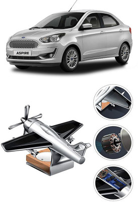 YUNEIK Car Solar Air Freshner Automatic Rotating Diffuser YK_SILVER-SINGLE-FAN-123(100 g)