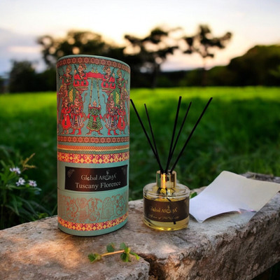 GLOBAL AROMA Reed Diffuser Set Tuscany Florence Fragrance Diffuser Set R-SET120ML-TUSCNYFLRCE-BFIBER(120 ml)