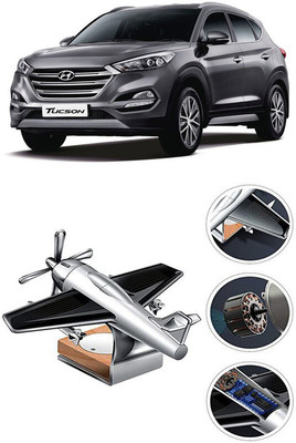 YUNEIK Car Solar Air Freshner Automatic Rotating Diffuser YK_SILVER-SINGLE-FAN-202(100 g)