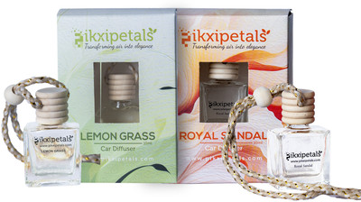 PIKXIPETALS Lemon Grass Car Freshener Diffuser Glass Bottle Interior Accessory for fresh Aroma Lemon Grass(2 x 10 ml)