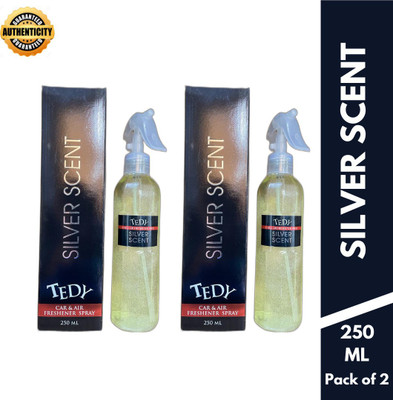 DSP Fresh Spray Tedy Silver Scent Car & Air Freshener Spray 250ml Each (Pack of 2)(2 x 250 ml)