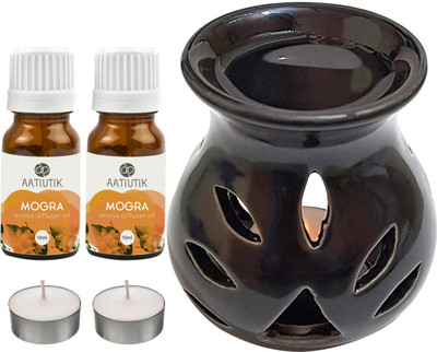 Aatiutik Mogra Diffuser Set AT-2TL_BLACKTDIF_2MOG(5 x 4 ml)