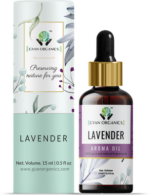 Gyan Organics Lavender Aroma Oil, Diffuser, Refill, Spray Aroma Oil Lavender Diffuser Refill Oil Fragrance Floral Heart Aroma Oil Fragrance for Home Room Office & Washrooms(15 ml)