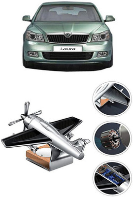 YUNEIK Car Solar Air Freshner Automatic Rotating Diffuser YK_SILVER-SINGLE-FAN-486(100 g)