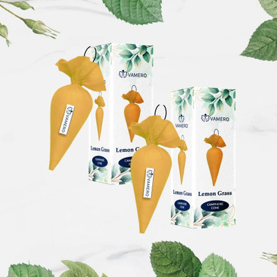 VAMERO Camphor Kapoor Cone Air Freshener - Original Lemon Grass fragrance - Pack of 2, Potpourri Camphor Kapoor Cone Air Freshener - Original Lemon Grass fragrance - Pack of 2,(2 x 1 Units)