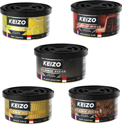 Keizo Just Coffee, Sky Lemon, Kiezo Gold, Nouveau Car, Black Mystry Car Freshener Blocks KZ/KG/NC/BM/JC/SL/P5(5 x 20 g)