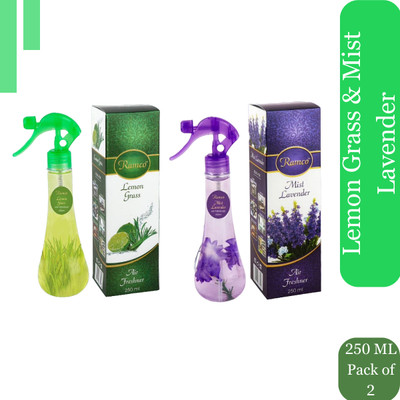 RAMCO Lemon Grass and Mist Lavender Spray Lemon Grass and Mist Lavender Air Freshener 250ml Each (Pack of 2)(2 x 250 ml)