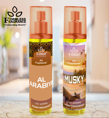 Formless Al Arabiya &, Musky Room Air Frashener Car Freshener Spray Al Arabiya & Musky 250ml Each(2 x 250 ml)