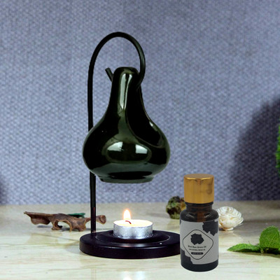 Home Delight Ceramic Black Diffuser Hanging Burner With 10ml Black Rose Fragrance Oil Diffuser Set, Aroma Oil HD-Hanging-Diffuser-Black-BRose-01(4 x 1 Units)