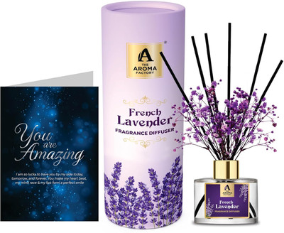 The Aroma Factory Lavender Diffuser Set You are Amazing Greeting Card &Reed DiffuserSet,Lavender (1 Box + 1 Card)(100 ml) The Aroma Factory Lavender Diffuser Set You are Amazing Greeting Card &Reed DiffuserSet,Lavender (1 Box + 1 Card)(100 ml)