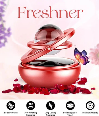 ASRYD Car Air Freshener Crystal Solar Perfume Diffuser Car Air Freshener Red Crystal Solar(1 Units)