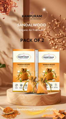mumbai digital experts Natural Car Freshener Diffuser Kampuram Sandalwood Organic Camphor Air Freshener (Pack of 2)(2 x 25 g)