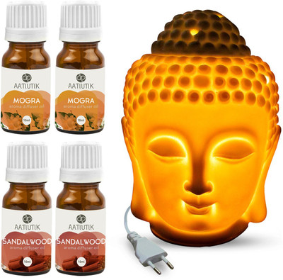 Aatiutik Mogra, Sandalwood Diffuser Set AT-eBUDDHA_2MOG_2SW(5 x 8 ml)