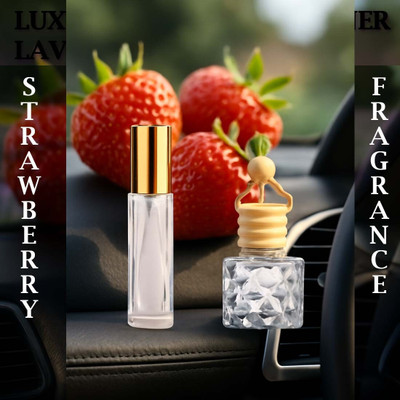 WINKCART Perfume Hanging Combo–Air Freshener for Car Interior Strawberry Fragrance Car Freshener Spray, Aroma Oil, Diffuser Essential Oil Car Diffuser Perfume Spray Combo Value Pack with Car Hanging Air Freshener Diffuser(2 x 8 ml)