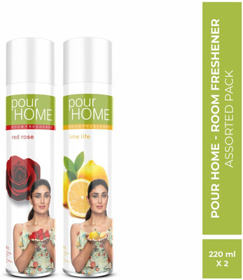 POUR HOME Red Rose & Lime Spray Red Rose & Lime Life Room Freshener Combo(2 x 220 ml)