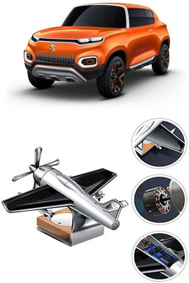 YUNEIK Car Solar Air Freshner Automatic Rotating Diffuser YK_SILVER-SINGLE-FAN-321(100 g)