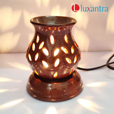 Luxantra Jasmine and Rose Aroma Oils with Ceramaic Oil Burner Diffuser Set LX-JAS-RS-130EDIFF021(20 ml)