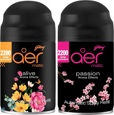 Godrej Aer ALIVE, PASSION Refill Aer Matic Refill GJ,ALV,PSS(2 x 225 ml)