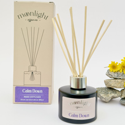 Moonlight Essence Lavender Diffuser Set Calm Down Reed Diffuser, Lavender Fragrance, Room Freshener, Home décor(120 ml)