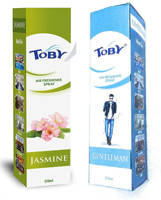 TOBY JASMINE , GENTLEMAN AIR FRESHENER 250 ml each ,pack of 2. Spray JASMINE , GENTLEMAN AIR FRESHENER 250 ml each ,pack of 2.(2 x 250 ml)