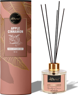 Aireva Apple Cinnamon Diffuser Apple Cinnamon Reed Diffuser Set Free 3 Fiber Reed Sticks Long Lasting Room Freshener(50 ml)