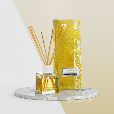 ROSeMOORe Scented Reed Diffuser Lemongrass Diffuser scented 10 stick Reed Diffuser Lemongrass(200 ml)