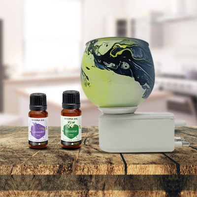 PeepalComm Home Decor Plug In Electric Diffuser Lamp+2 Lavender & Jasmine (15ml Each) Aroma Oil, Diffuser Set(30 ml)