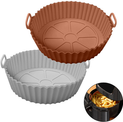 Shihen Silicone Baking Tray Basket Reusable Air Fryer Silicone Liners Tray Air Fryer(1 L)