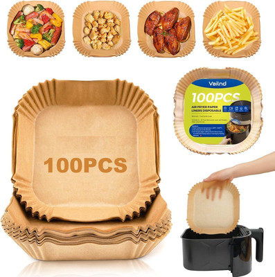MINITUL 100Pcs Air Fryer Baking Paper Square Air Fryer(500 L)