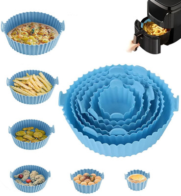 mapperz Air Fryer Silicone Non Stick Liner 6 Pack Bowl Food Grade Reusable Multicolor Air Fryer(1 L)