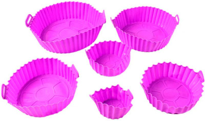 mshine Reusable Silicone Air Fryer Pot with Handles 6Pcs Air Fryer(1 L)