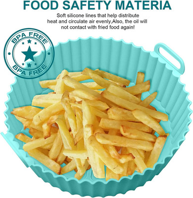 KUNYA Air Fryer Liner Silicone Baking Tray Easy to Clean, 6.5 in Bottom Air Fryer(1.5 L)