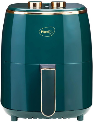 Pigeon Healthifry Manual with 360 High Speed Air Circulation Technology 1200 W with Non-Stick Basket - Green Air Fryer(4.2 L)