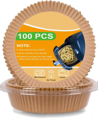 BIRZAR 100pcs Air Fryer Oil-Proof Water Proof Parchment for Baking Microwave Frying Pan Air Fryer(1 L)