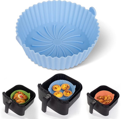 Praxon Air Fryer Reusable Silicone Pot 6.8in Non Stick Air Fryer Liners with Ear Handle Air Fryer(1000 ml)