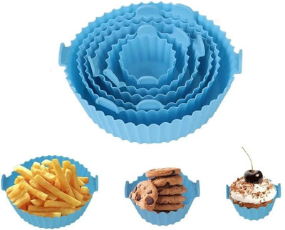 umis creation Air Fryer Liners Round Silicone Basket Baking Tray 6PCS Air Fryer(1 L)