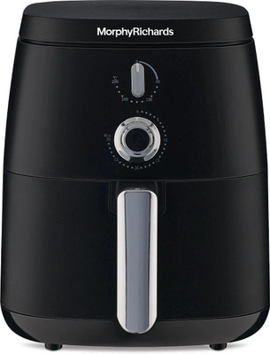 Morphy Richards Classic Knob Control, Non-Stick Coated Basket, Black Air Fryer(5 L)