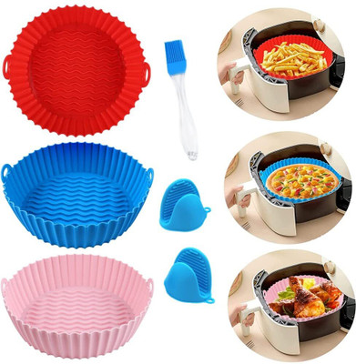 ITUSHA Air Fryer Reusable Silicone Pot Basket Liners with Ear Handles Air Fryer(1000 L)
